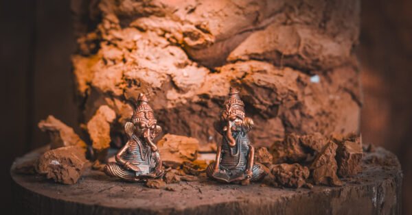 Dokra Miniature Ganesh ji idols set of 6/Brass Miniature Ganesh ji idols set of 8 - Image 2