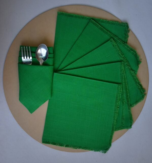 Plain Cotton Dinner Napkins Set of 6 - Image 2