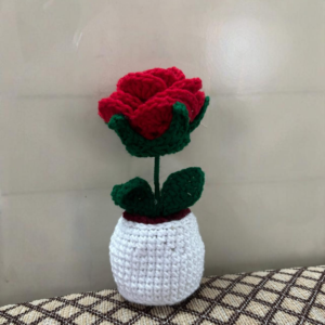 Rose Flower Pot Crochet